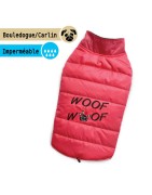 Manteau imperméable rose WOOF WOOF | Bouledogue et Carlin