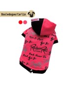 Sweat à capuche Rock'n Roll Rose ou rouge | Bouledogue et Carlin