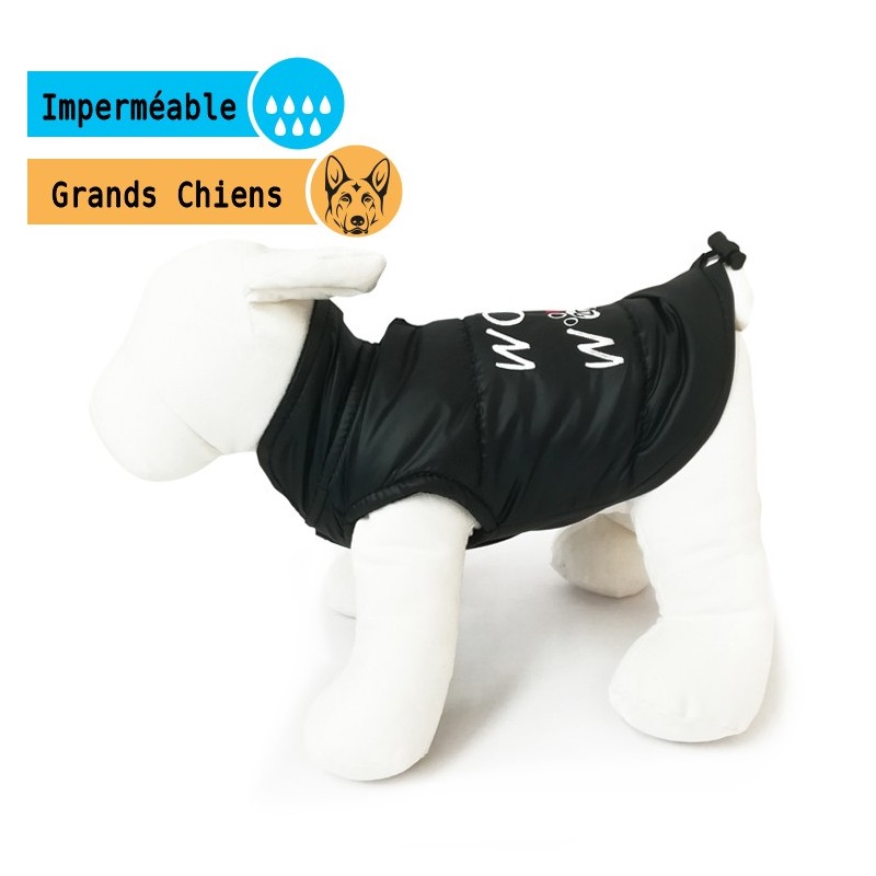Manteau doudoune noir WOOF WOOF  | Grands chiens