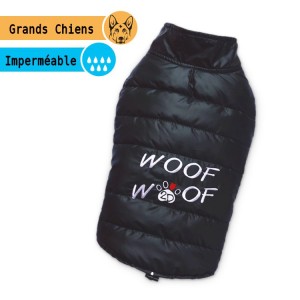 Manteau doudoune noir WOOF WOOF  | Grands chiens