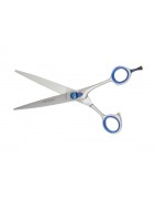 Ciseaux droits argent et bleu 18 cm | Toilettage chien ou chat | YATSUKI