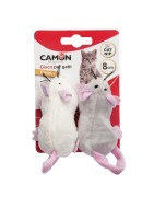 Lot de 2 souris en peluche à remplir d'herbe aux chats ou catnip