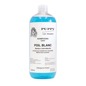 Shampoing pour chien à poils blancs et clairs, ravive la couleur | Puppy