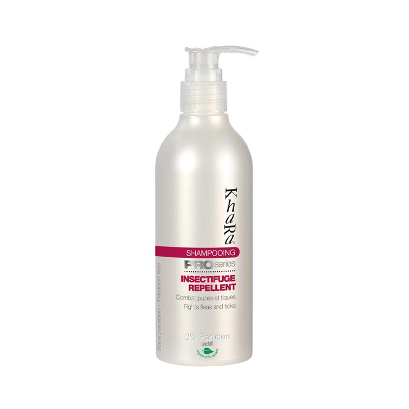 Shampoing anti-parasitaire insectifuge pour chien et chat I KHARA contre tiques, puces et poux