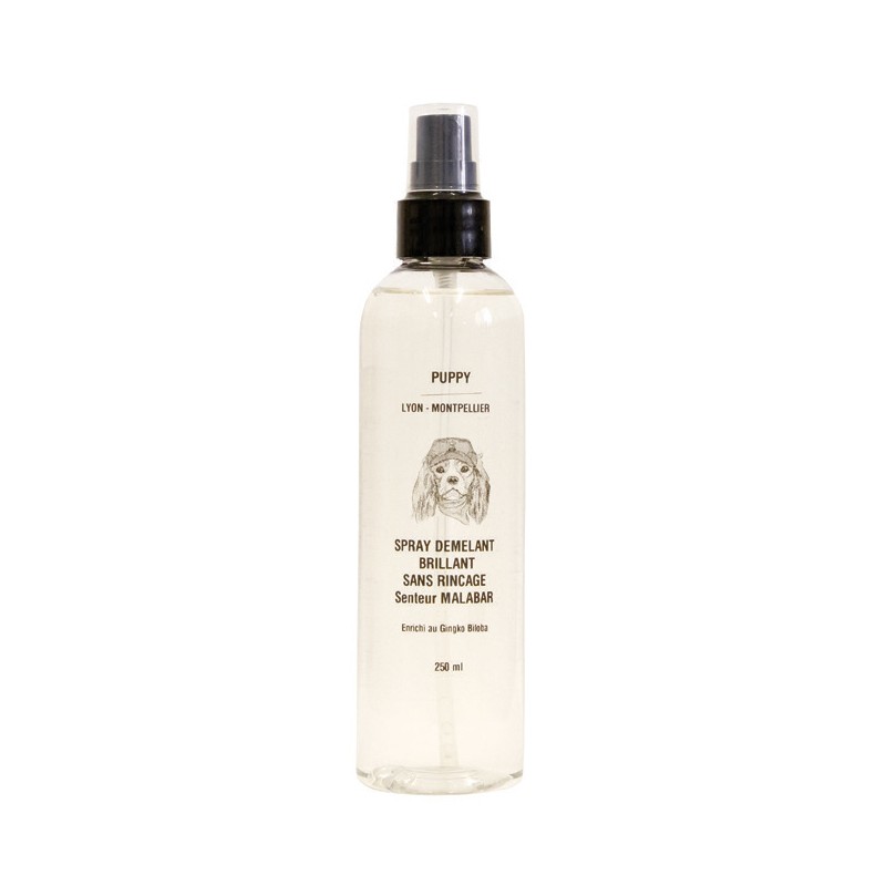 Spray démêlant brillance sans rinçage pour chien senteur Malabar | PUPPY