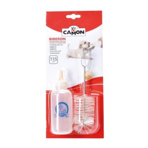 Biberon de 115 ml avec goupillon et tétine pour lait maternisé chiot ou chaton