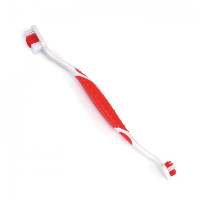 Brosse à dents double pour chien et chat