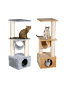 Arbre à chat avec griffoirs et niche
