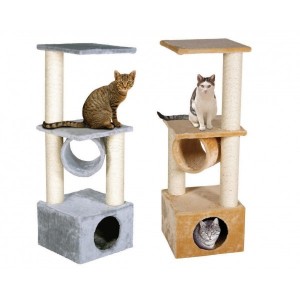 Arbre à chat avec griffoirs et niche
