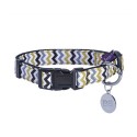 Collier pour chien en nylon et tissu ZIG ZAG| BOBBY : Taille:M - Tour de cou : 32 à 52 cm x 20 mm