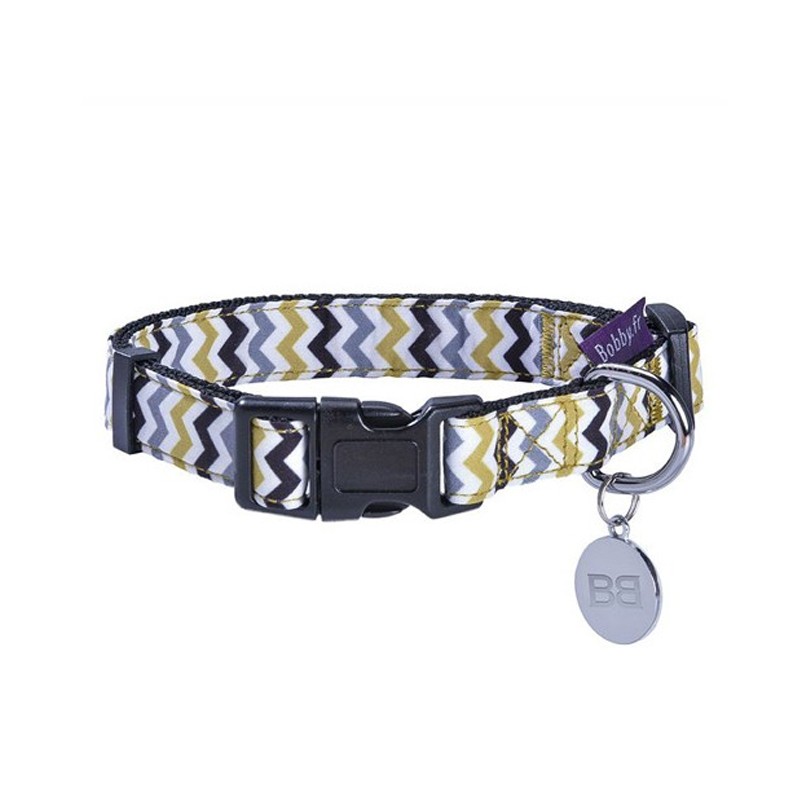 Collier pour chien en nylon et tissu ZIG ZAG| BOBBY
