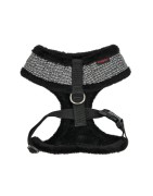 PUPPIA GASPAR | Harnais chien motif pied de poule avec fourrure