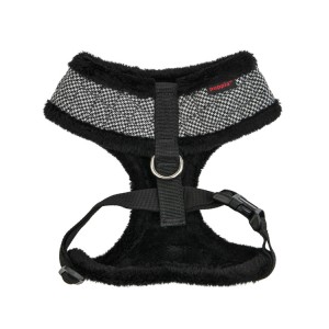 PUPPIA GASPAR | Harnais chien motif pied de poule avec fourrure