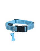 Collier pour chien en nylon avec surpiqûres réfléchissantes | BOBBY SAFE Bleu