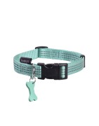 Collier pour chien en nylon avec surpiqûres réfléchissantes | BOBBY SAFE Lagon