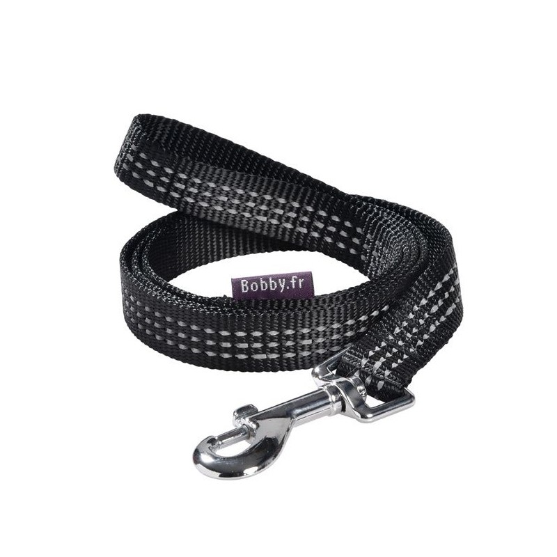 Laisse pour chien en nylon avec surpiqûres réfléchissantes | Bobby SAFE