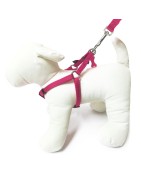 Harnais pour chien en nylon avec surpiqûres réfléchissantes | BOBBY SAFE Fushia