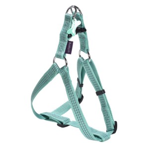 Harnais pour chien en nylon avec surpiqûres réfléchissantes | BOBBY SAFE Lagon