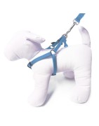 Harnais pour chien en nylon avec surpiqûres réfléchissantes | BOBBY SAFE Bleu
