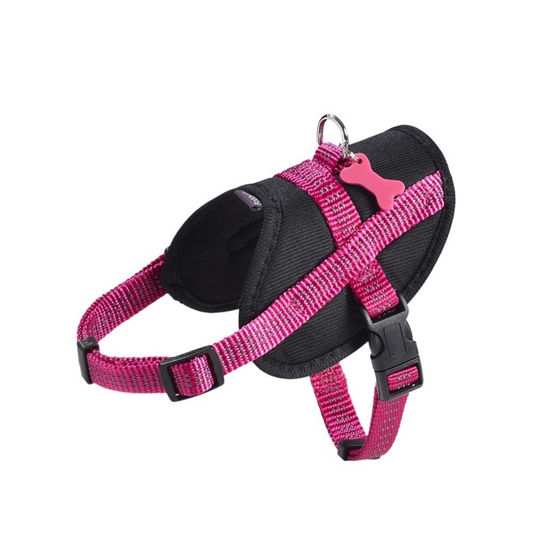Harnais pour chien en nylon avec surpiqûres réfléchissantes EASY | Bobby Fushia
