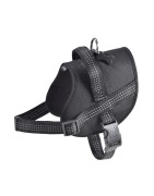 Harnais pour chien en nylon avec surpiqûres réfléchissantes EASY | BOBBY Noir