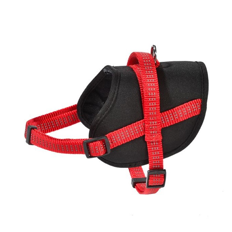 Harnais pour chien en nylon avec surpiqûres réfléchissantes EASY | BOBBY Rouge