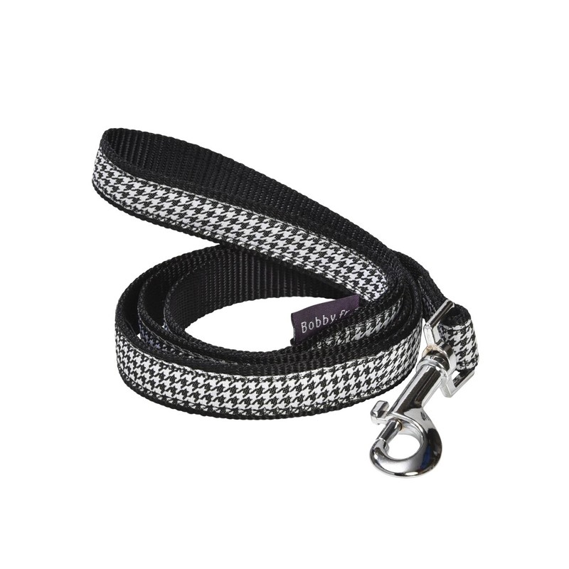 Laisse pied de poule noir et blanc CHIC | BOBBY