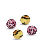 Lot de 4 balles pour chat recouvertes d'une peluche sauvage