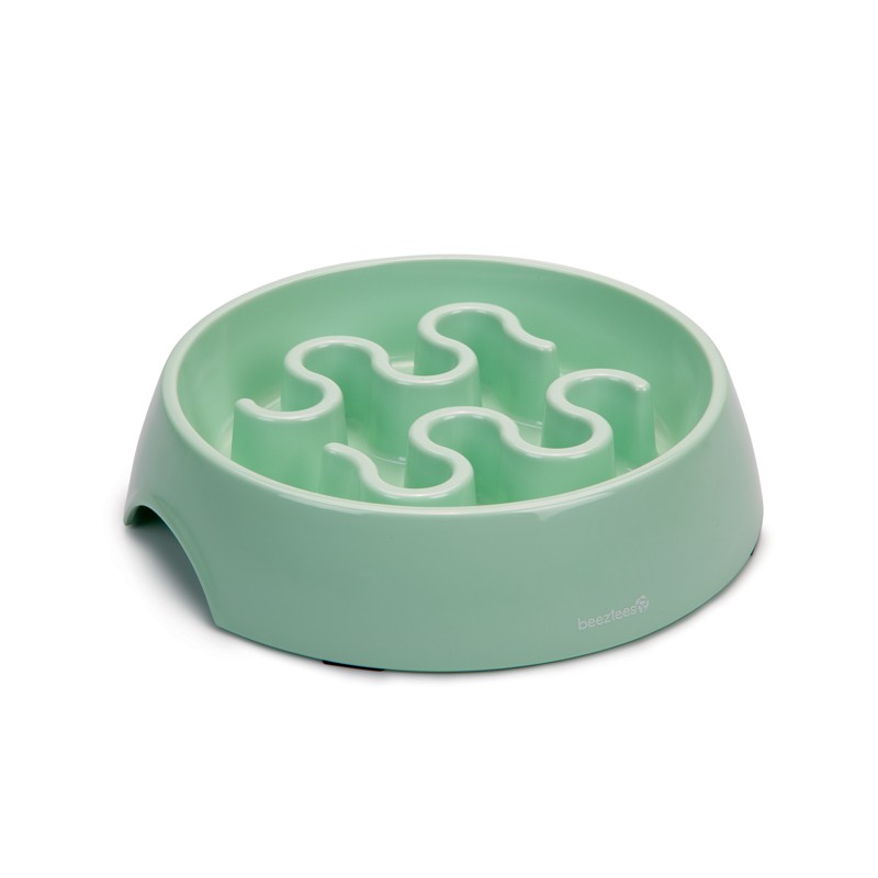 Gamelle anti-glouton pour chien coloris menthe | Mélaminé épais et résistant | 1L.