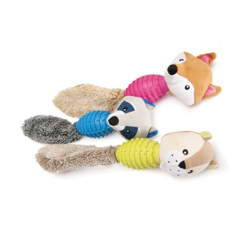 Peluche pour chien animal de la forêt avec balle, effet papier froissé et bruiteur | 35 cm
