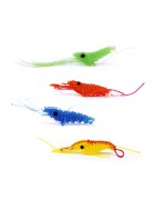 Lot de 4 jouets crevettes scoubidou pour chats