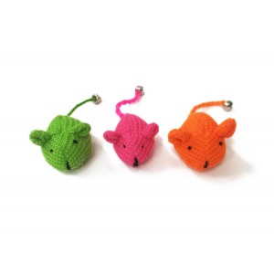 Jouet souris en laine avec grelot pour chat