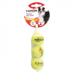 Lot de 3 balles de tennis avec bruiteur | Jouet pour chien | 3.7 cm