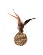 Jouet chat avec balle sisal et plumes | Balle de 4, 5 cm