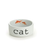 Gamelle pour chat en céramique "CAT" avec poissons rouges