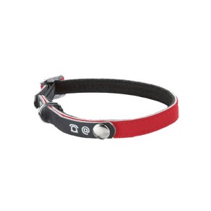 Collier cuir réfléchissant pour chat PORTE ADRESSE| BOBBY