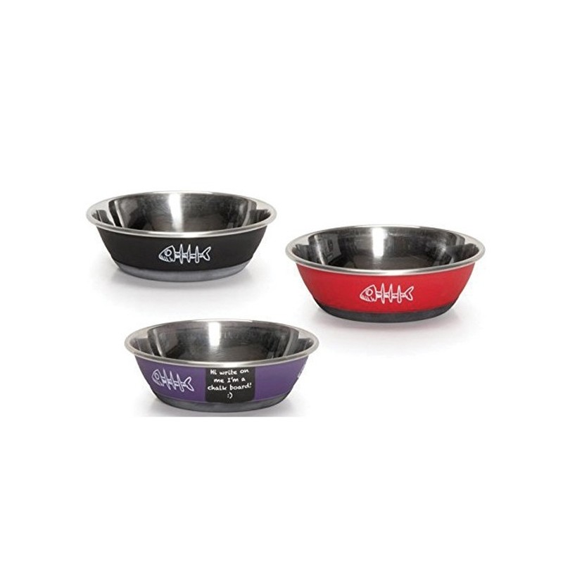 Gamelle chat inox personnalisable à la craie pour inscrire son prénom
