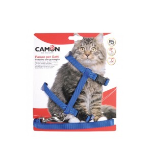 Harnais grand chat réglable et laisse nylon