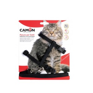 Harnais grand chat réglable et laisse nylon