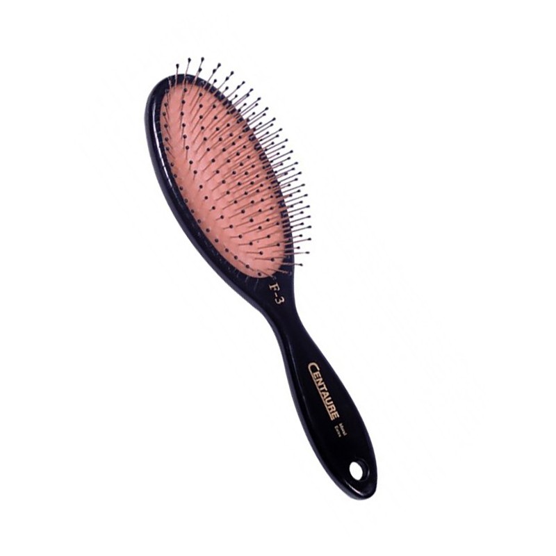 Brosse double avec un côté avec poils en nylon et l’autre avec picots bouts ronds pour chien ou chat