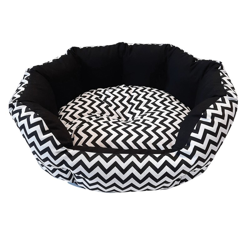 Panier ovale zigzag noir 60 cm