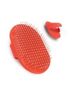 Brosse ovale en caoutchouc pour éliminer les poils morts et masser  votre chien ou votre chat