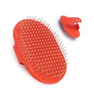 Brosse ovale en caoutchouc pour éliminer les poils morts et masser  votre chien ou votre chat
