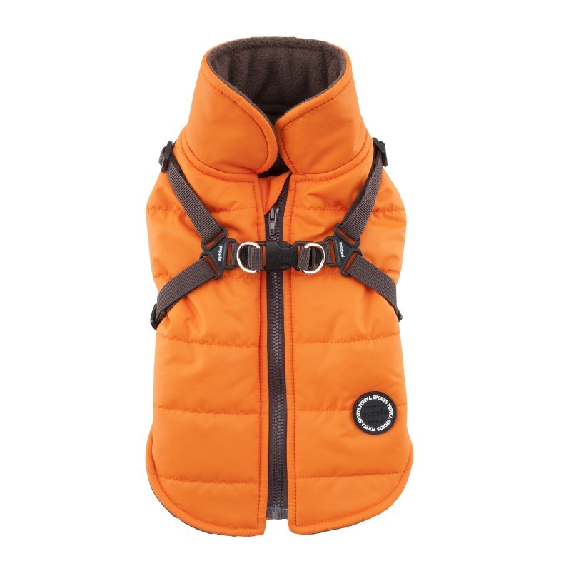 Manteau pour chien Puppia Mountaineer | Orange avec harnais intégré