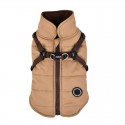 Manteau pour chien Puppia Mountaineer | Beige avec harnais intégré : Couleur:Beige, Taille PUPPIA:S - Dos 17/19 cm, Poitrail 32/34 cm, Cou 22/23 cm