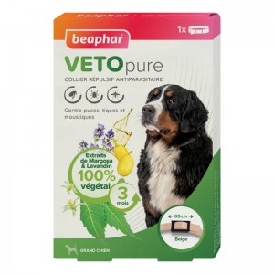 Collier répulsif anti-parasitaire pour chiot et chien VETOPURE | Beaphar