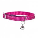 Collier chats réfléchissant nylon avec grelot | BOBBY : Couleur:Fuchsia