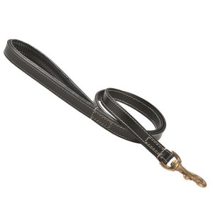 Laisse en cuir doublé avec surpiqûres pour chien | BOBBY Classic