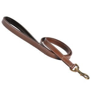 Laisse en cuir doublé avec surpiqûres pour chien | BOBBY Classic