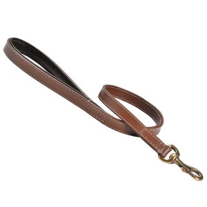 Laisse en cuir doublé avec surpiqûres pour chien | BOBBY Classic